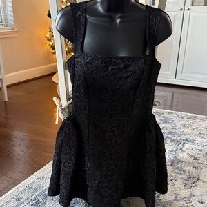 SHEIN Black Textured Mini Dress